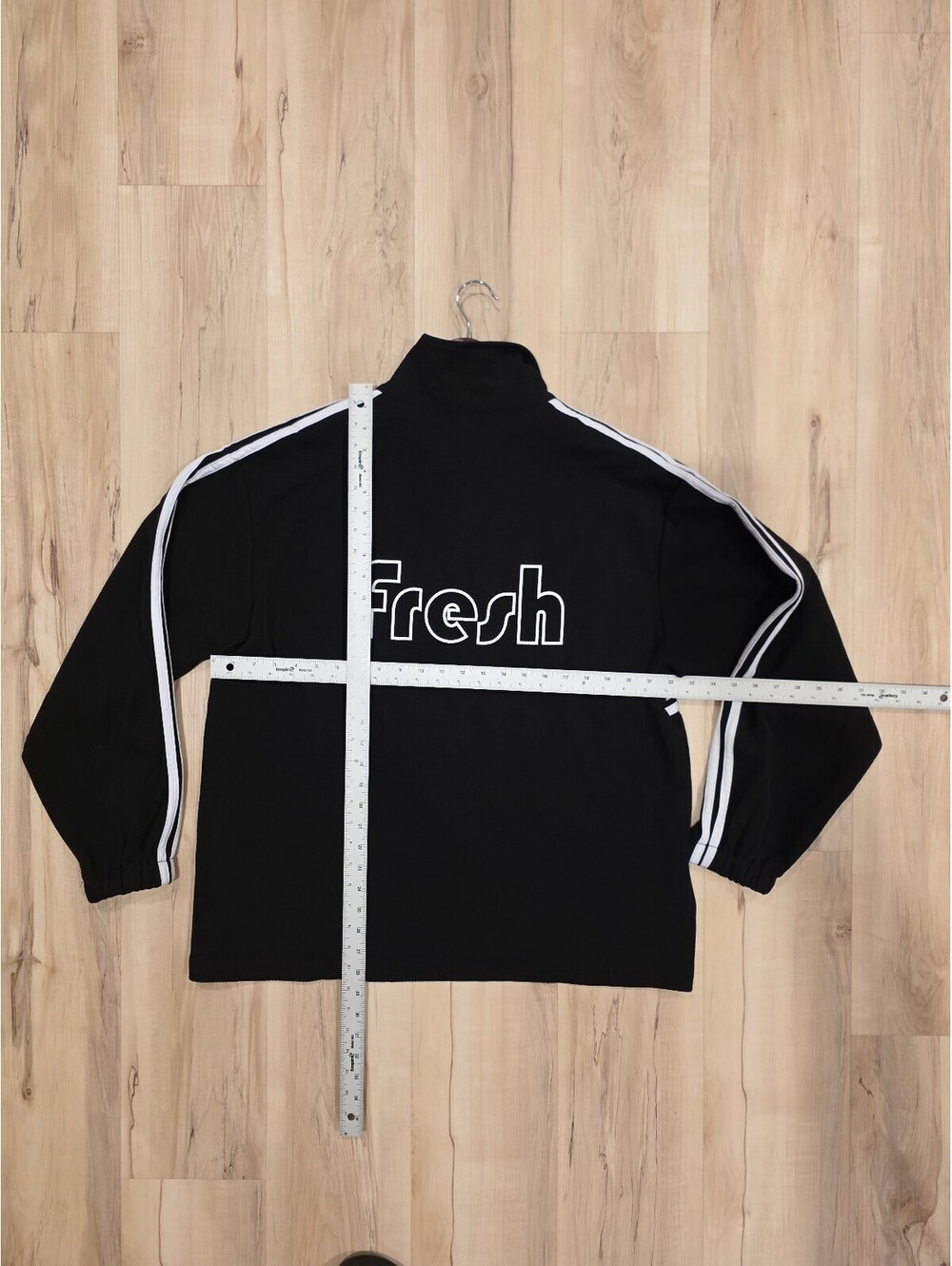 Fresh Black Track Jacket with White Stripe and Logo - Picture 5 of 7